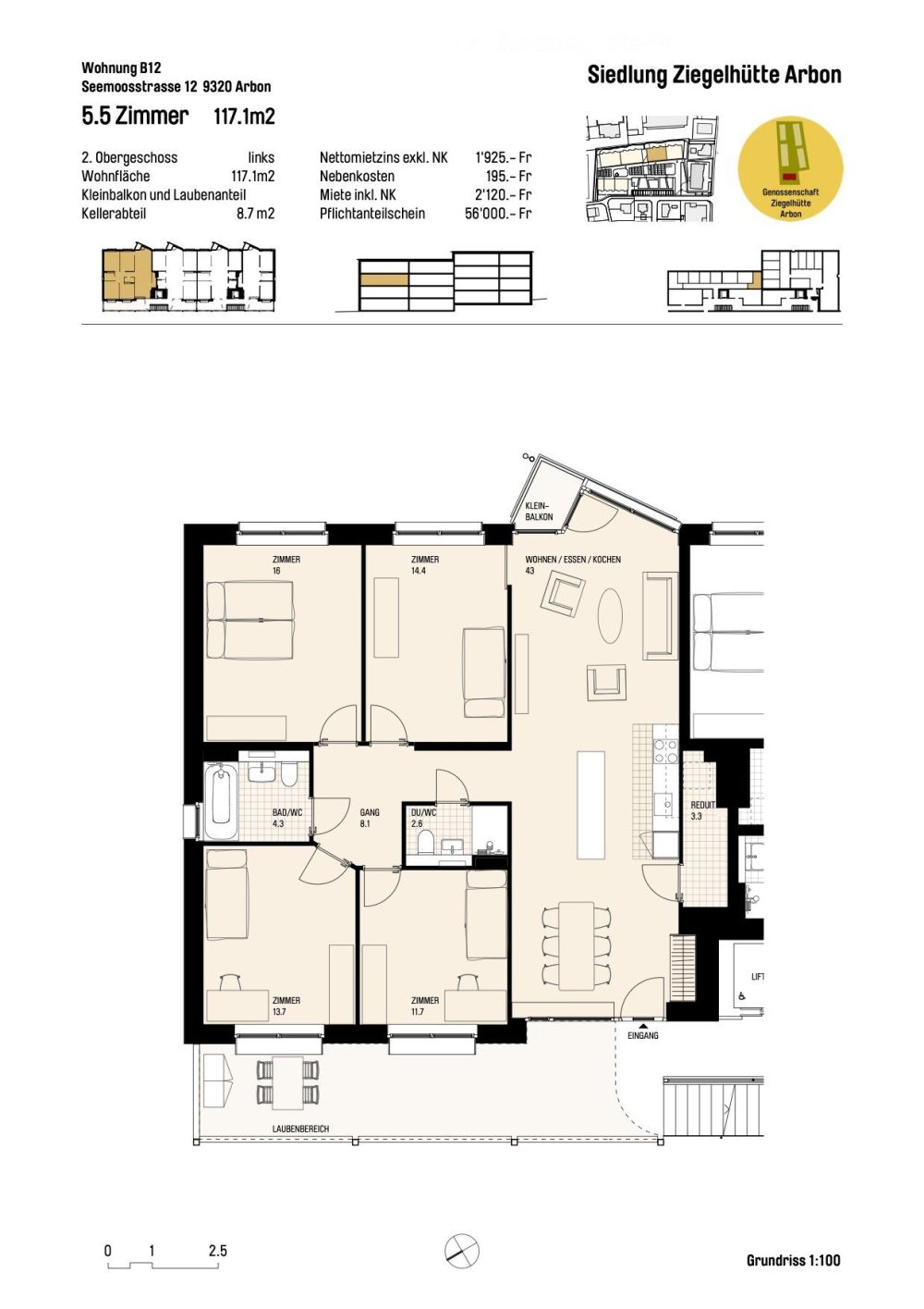 Erstbezug 5.5-Zimmer-Genossenschafts-Wohnungen in Arbon in unmittelbarer Nähe zum See -  Bild 10