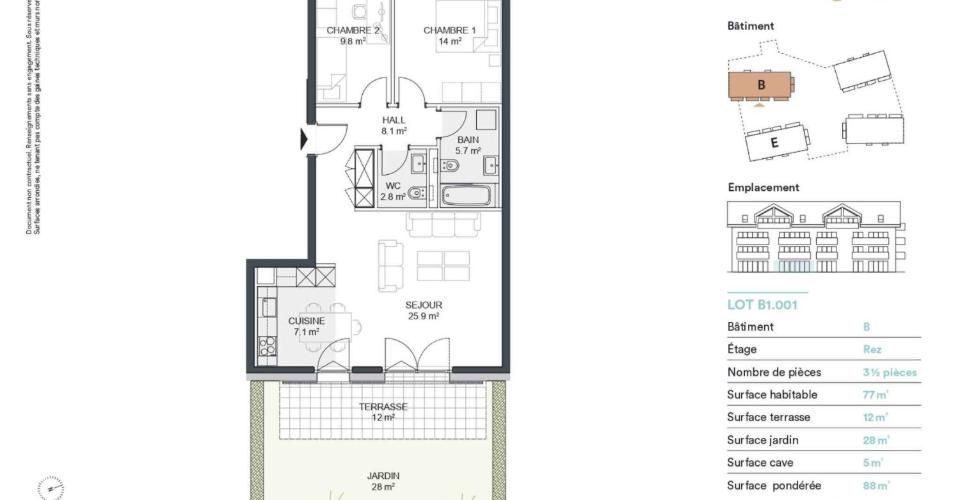 Nouvelle promotion : Appartement de 3.5 pièces avec terrasse et jardin - Appartement 3.5 pièces - image - 9