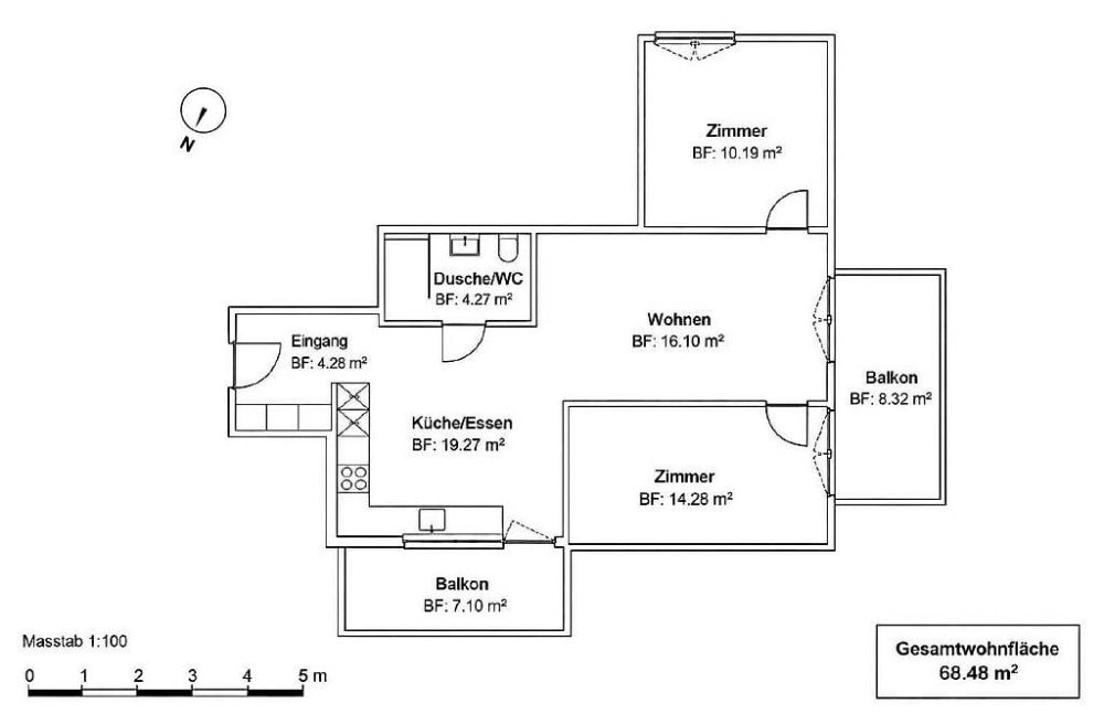3½-Zimmer-Wohnung mit zwei Balkonen in Kriens-Obernau -  Bild 1
