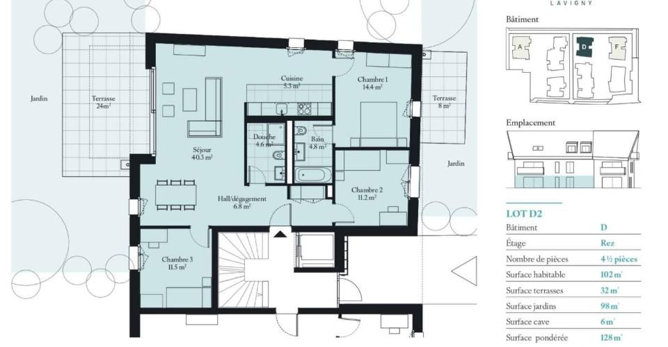 Nouvelle promotion : Appartement de 4.5 pièces avec terrasse et jardin - Appartement 4.5 pièces - image - 9