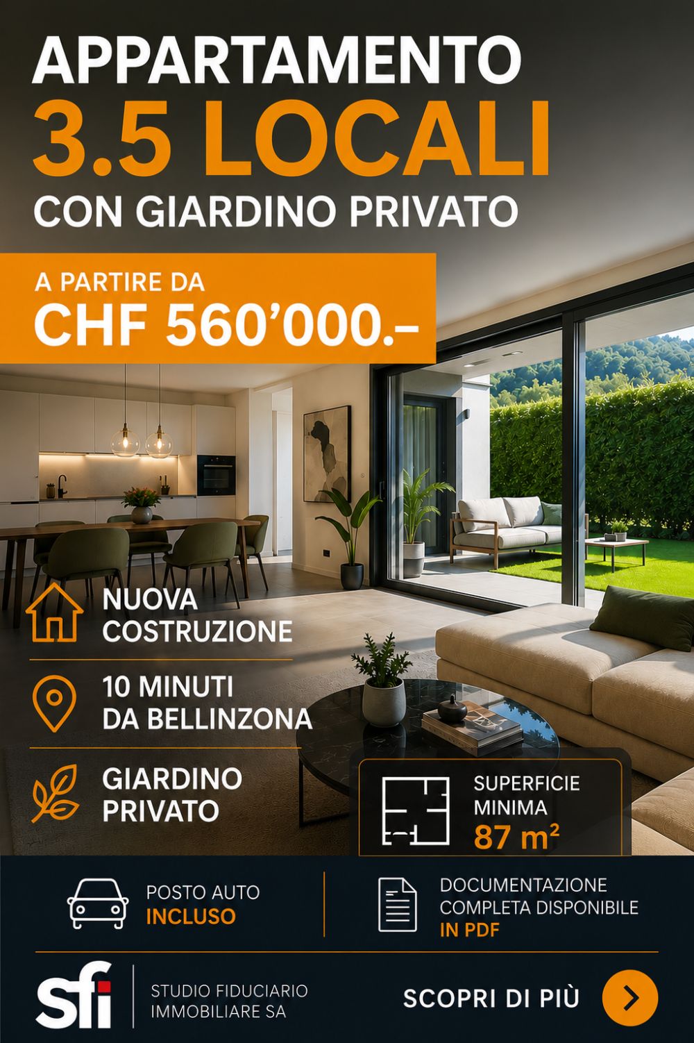 3.5 locali nuovo con giardino, a 10 min da Bellinzona -  Bild 2