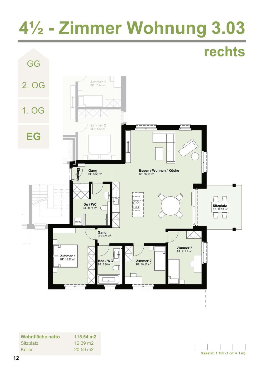 Grosszüge 4.5-Zimmerwohnungen in modernem Neubau - Bild 2