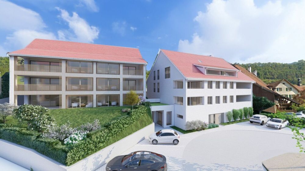 Neubau 4.5 Zimmer-Wohnung im 1. OG mit Tiefgarage - Aussenansicht