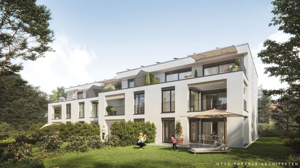 Neubauprojekt Eichenstrasse Münchenstein - Aussenansicht Gasrtenseite