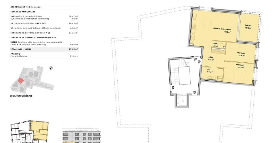 Proche de la gare, dans un nouveau quartier verdoyant - Appartement 3.5 pièces - image - 4