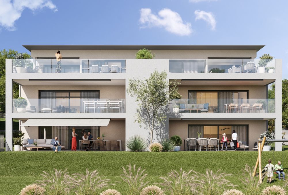 4.5 Z.-Wohnung D, im 1.OG Haus A, mit 138m2 NWF und 25m2 Balkon - Aussenansicht