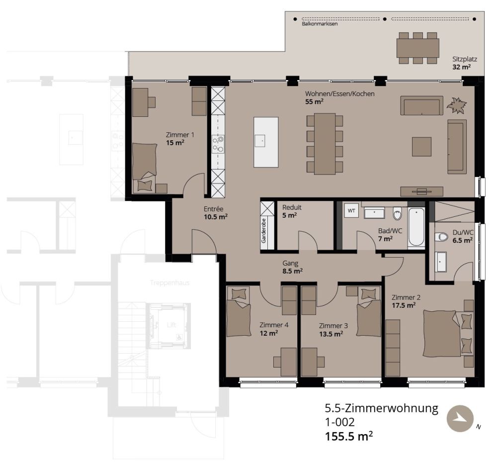 Familienwohnung in Menziken - 5.5 Zimmer mit viel Komfort und Gartenfläche - Bild 13