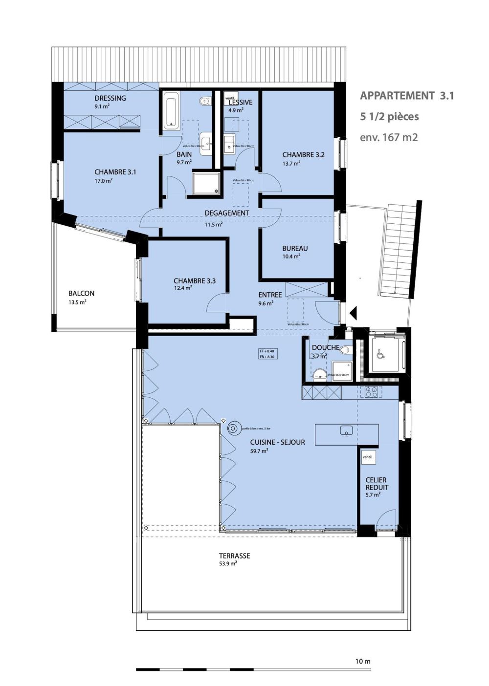 Appartement im Dachgeschoss, neu, Minergie-P-zertifiziert, 5,5 Zimmer in St-Ursanne (Nr. 3.1) -  Bild 8