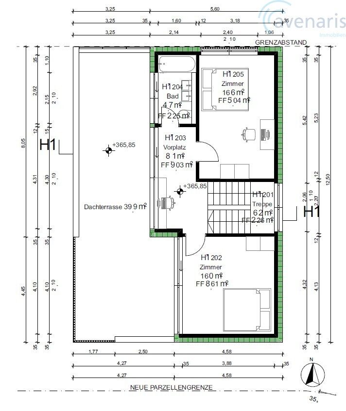 Exklusive Villen mit Aussicht und 65- 80m2 Zusatzfläche im UG - Grundriss Attikageschoss Haus 1