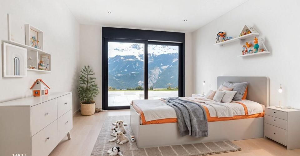 Architecture moderne et vue imprenable sur les Alpes valaisannes - Villa 5.5 pièces - image - 9