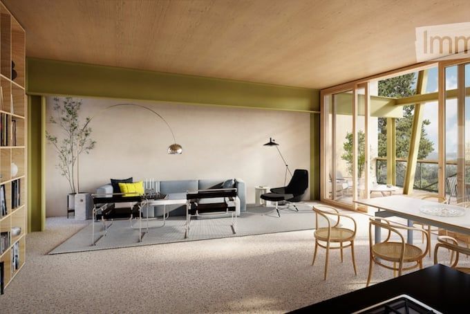 Attikawohnung 83 m2, Terrasse 43 m2, Raumhöhe 2.72 - 3.22 m, Terrazzo; CHF 1'398'000.- -  Bild 7