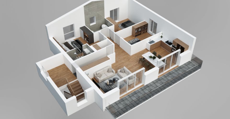 Appartement de 4,5 pièces dans les combles aux Neyres - Appartement 4.5 pièces - image - 2