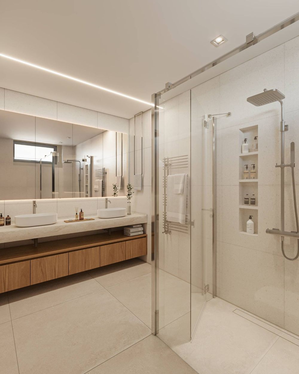 L'Orée du Léman - Vivre l'exception à Pully | Lot 8 - Salle de douche chambre parentale