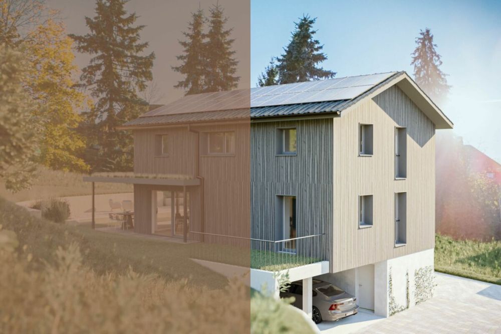 Zeitgemässer Neubau mit naturnahem Wohngefühl - Aussenansicht