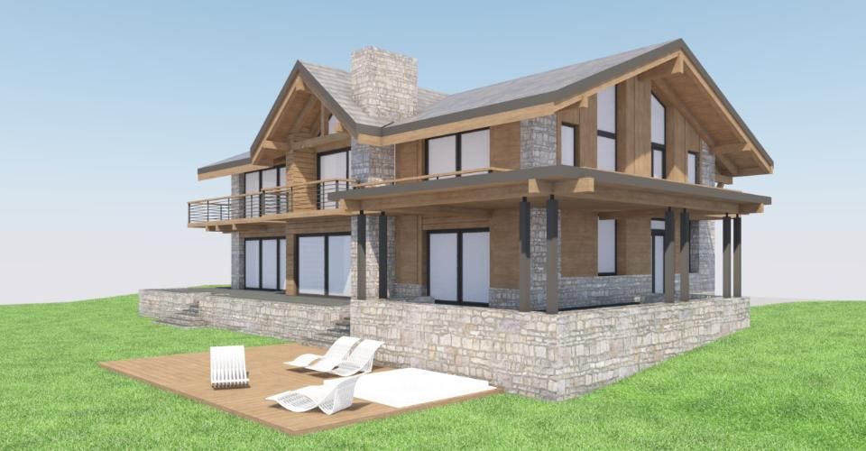 6000.Vue panoramique - Projet Chalet à vendre à Sergnou -Crans-Montana - Chalet 9.5 pièces - image - 8