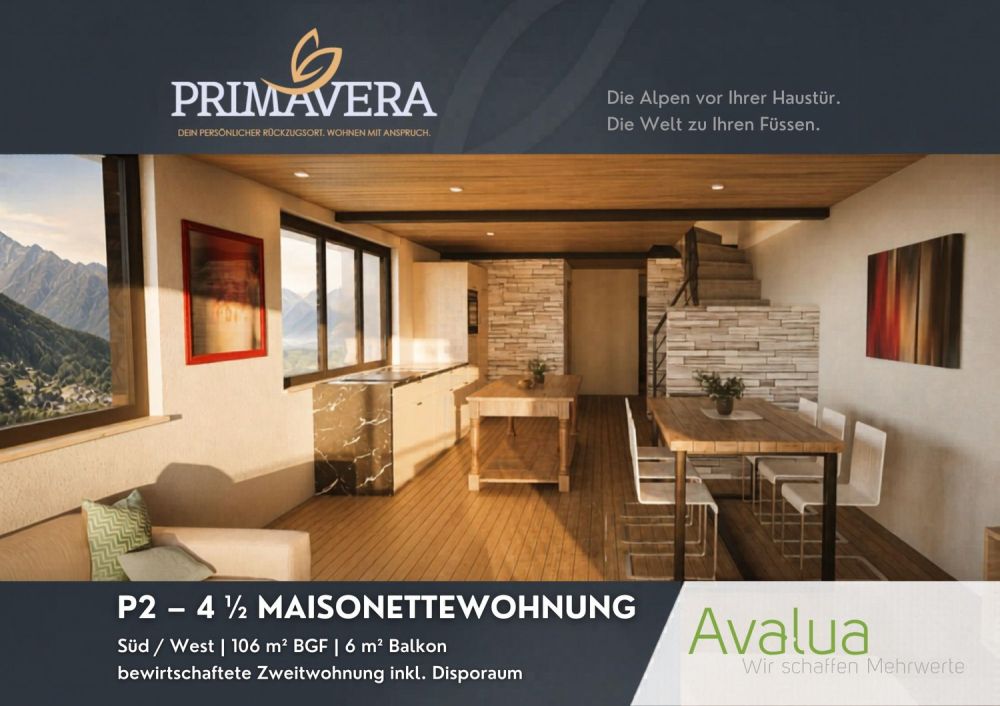Bewirtschaftete 4.5-Zimmer-Maisonette-Zweitwohnung inkl. Disporaum in Saas-Grund – Neubau 2026 -  Bild 2