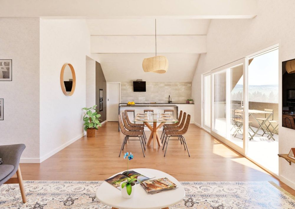 Superbe appartement mansardé neuf de 4 dans les combles avec balcon et vue dégagée - Bild 4