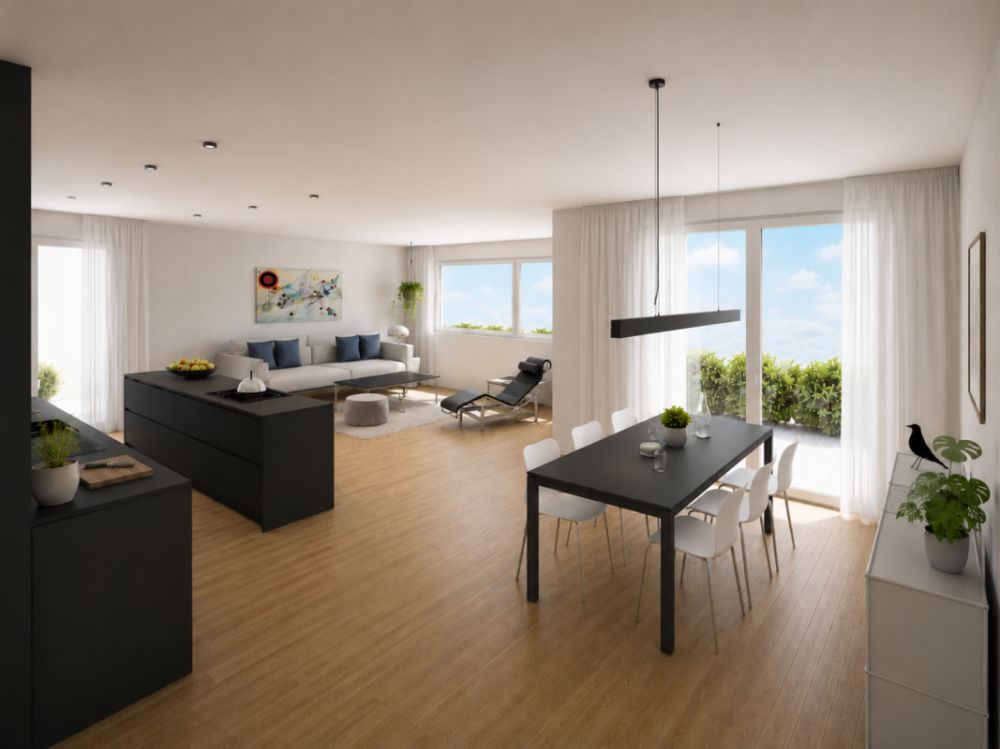 Grosszügige Terrassen-Wohnung mit Bergsicht und privatem Gartenanteil -  Bild 1