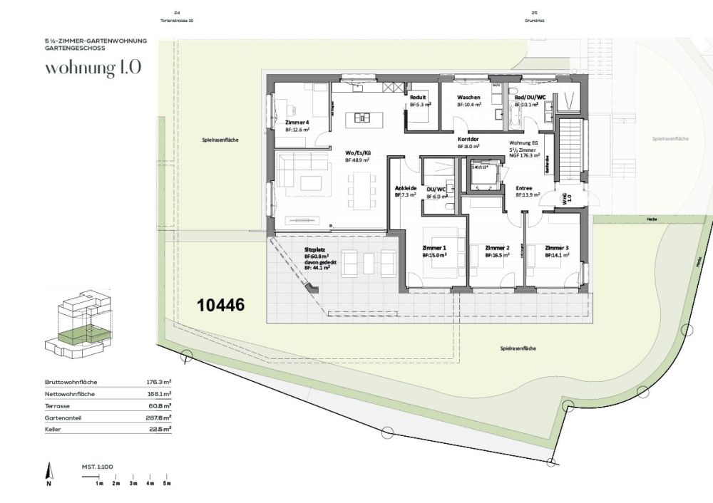 Grosszügige 5.5-Zimmer Gartenwohnung, 176m2 WF, an naturnaher Lage mit teilweiser Seesicht -  Bild 6