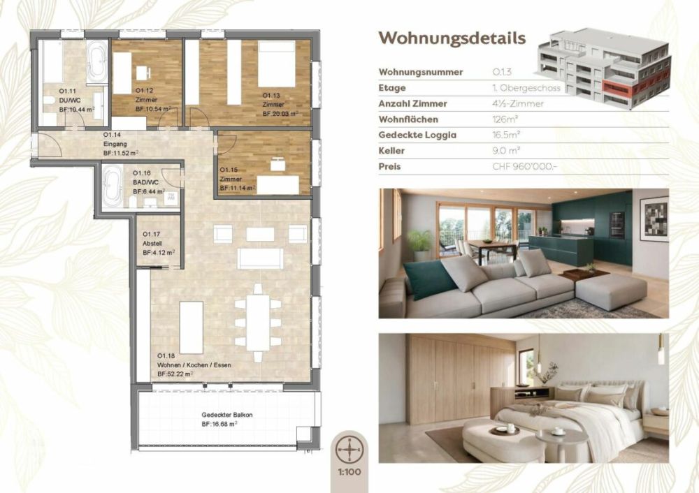 4.5 Z' Wohnung: L7 - hochwertig ländlich: Neubauprojekt mit 10 barrierefreien Eigentumswohnungen in Oberdorf BL -  Bild 9