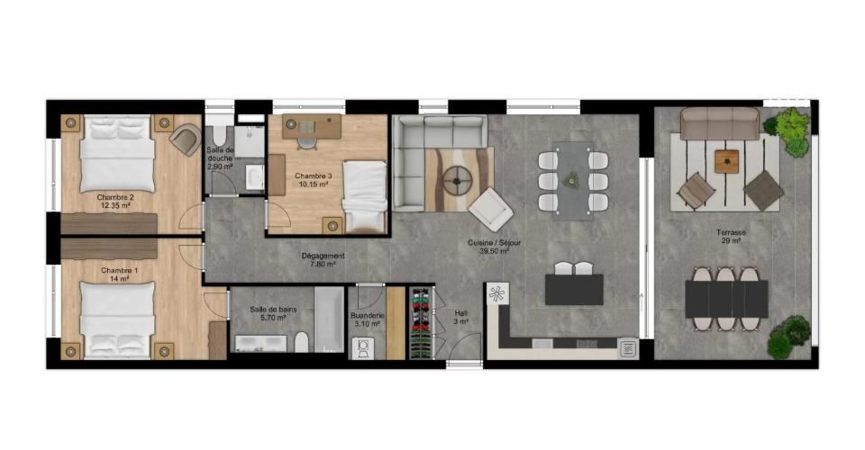 Attique neuf de 4.5 p. - Minergie - Vue - Martigny - Appartement 4.5 pièces - image - 6