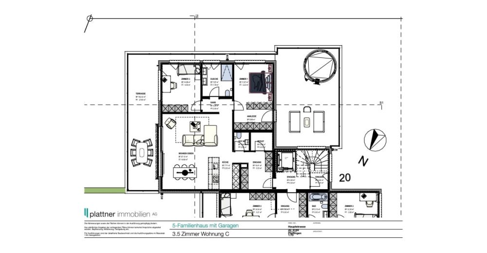 3.5 Zimmer 1. OG-Wohnung mit 102m2 Balkon -  Bild 9