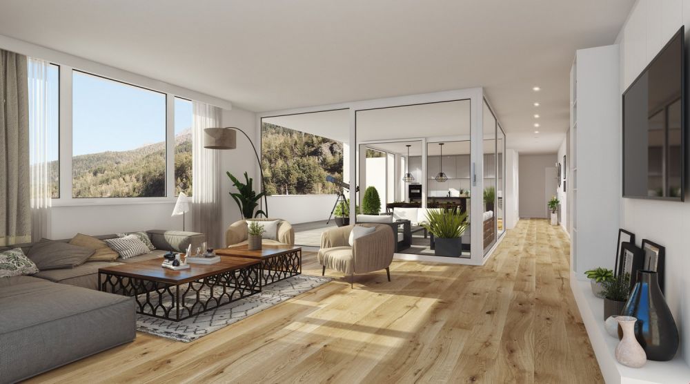 3.5 Attika-Whg. WÜB Ze Warme Brunnu, Bitsch - B301/ C301 - Bild 2