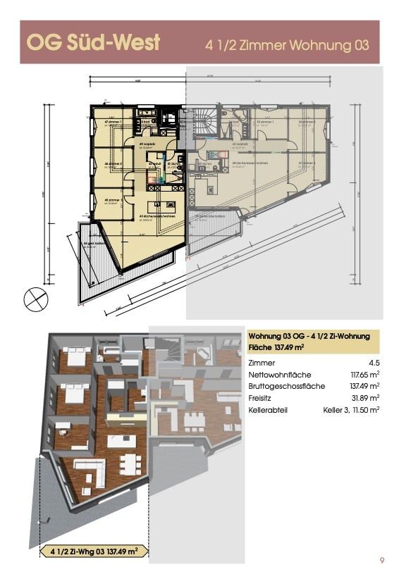 Moderne 4.5-Zimmer-Neubau-Wohnung mit Minergie-Standard in Aeschi -  Bild 13