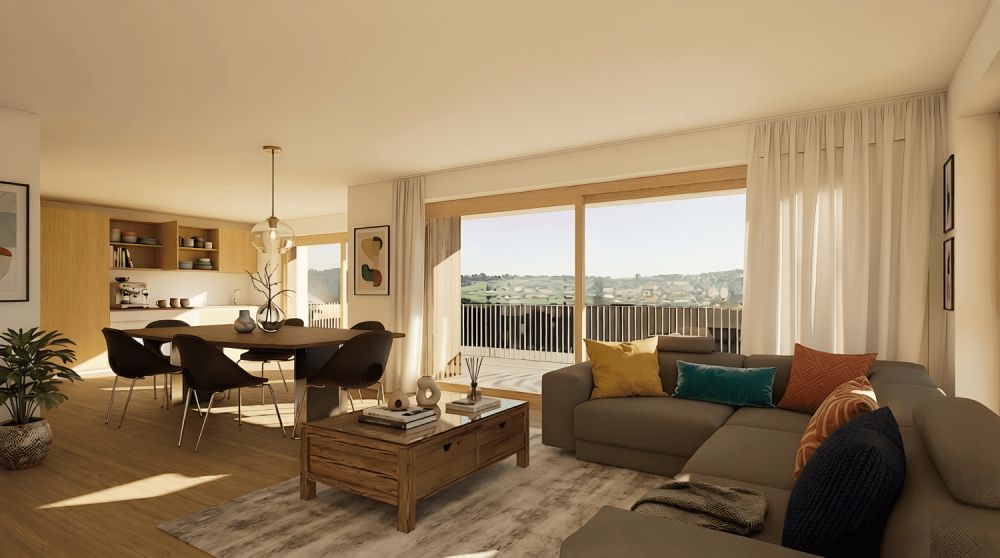 W4: 3.5-Zimmer-Neubauwohnung mit grosszügigem Balkon -  Bild 3