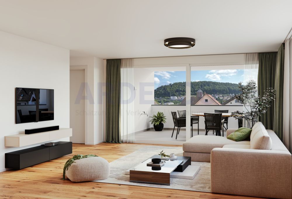 Gartentraum / Ihr neues Zuhause auf Sommer! - Wohnzimmer / Wohnbereich (Bild aus dem 2.Obergeschoss)