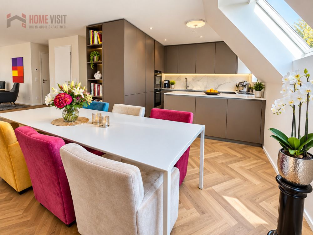 174 m² Wohntraum - exklusive Attika-Maisonette in Rifferswil - Kochen und Essen