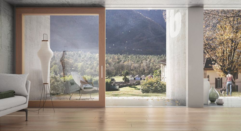 Luce, beton e legno incastonati tra il verde e le montagne Valmaggesi - Bild 11