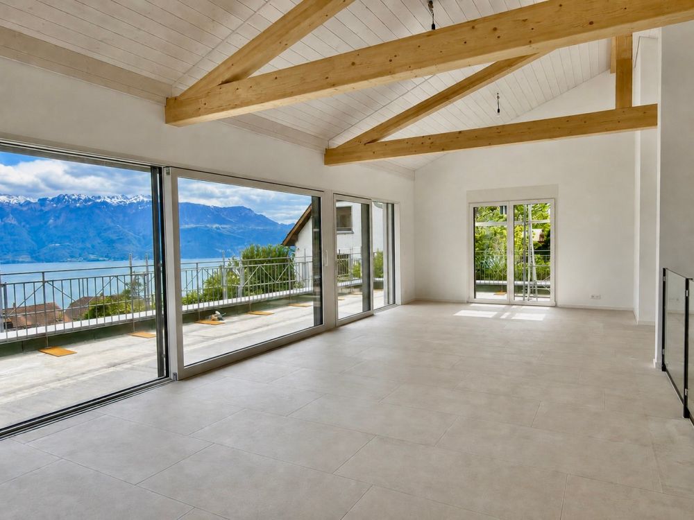 Prächtige neue Reihenhaus-Villa mit 6,5 Zimmern in Chexbres mit Seeblick. -  Bild 1
