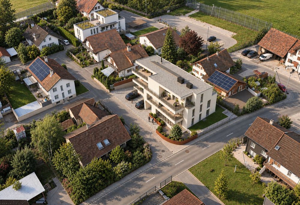 Exklusive 4.5 Zimmerwohnung mit grossem Balkon - Vogelperspektive