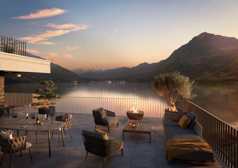 Luxuriöse 3.5 Zi.-Attika-Terrassenwohnung mit grandioser See- und Bergsicht - Bild 2