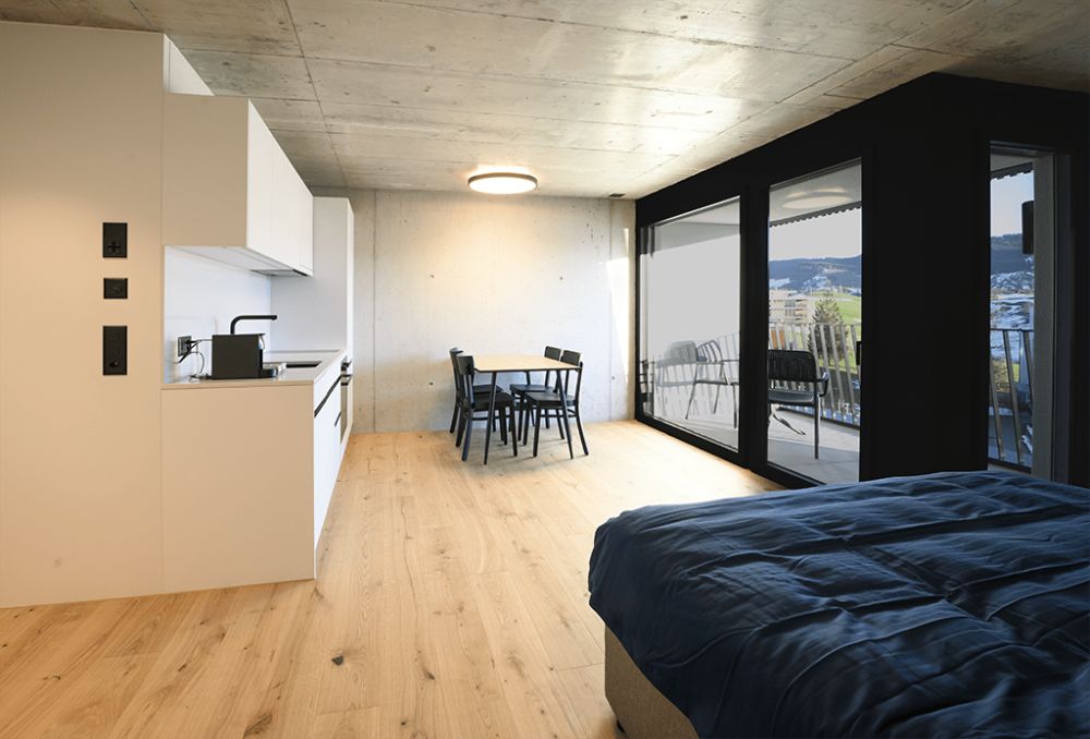 Moderne möblierte 1.5 Zimmerwohnung mit Aussicht -  Bild 1