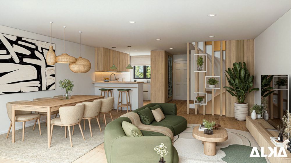 Projet neuf - Villa 5 de 4 chambres avec terrasse et jardin privatif - Image virtuelle, les finitions sont au choix des preneurs selon les budgets alloués