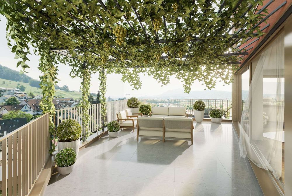 Modernes Wohnen über 2 Etagen ? 3.5-Zimmer-Maisonette ?Zu den Reben?, Weiningen - Terrasse