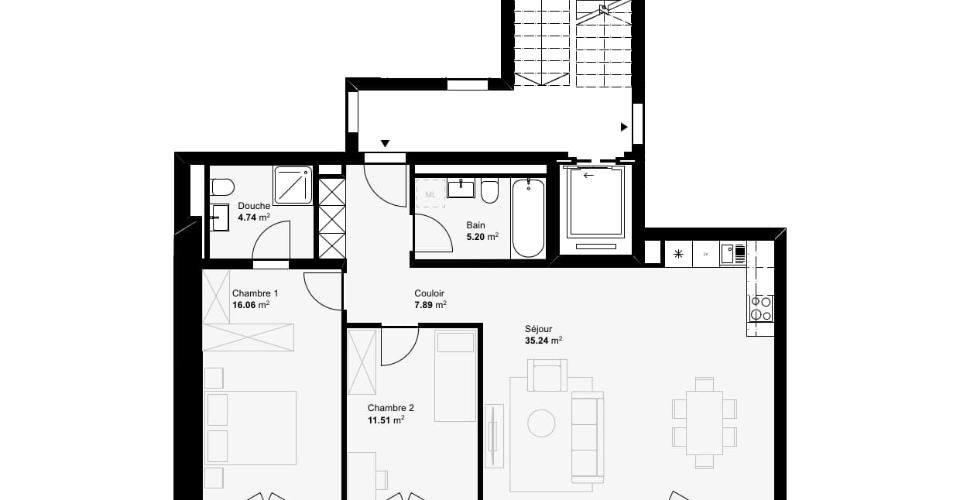 Beau 3.5p avec terrasse et jardin - Appartement 3.5 pièces - image - 4