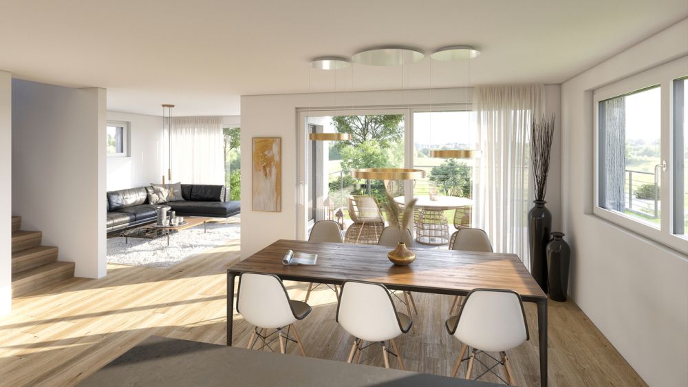 Neubauprojekt Oberdorfgasse mit vier Einfamilienhäusern (Haus A) - Visualisierung