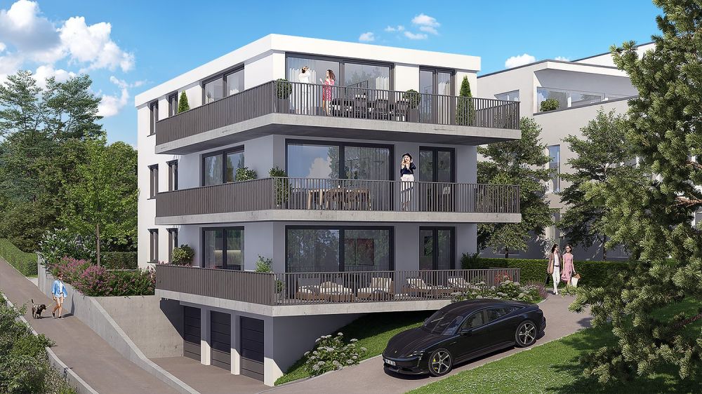 Moderne 3.5-Zimmer-Neubau-Wohnung mit Balkon und Garage in Dornach -  Bild 1