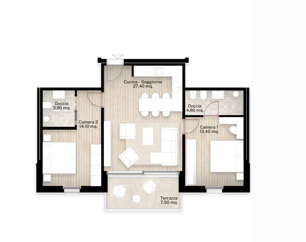 Elegante appartamento di 3.5 locali con terrazza a Montagnola -  Bild 2