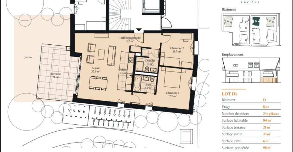Appartement 3.5 pièces avec jardin et terrasse de 54 m² - Appartement 3.5 pièces - image - 1