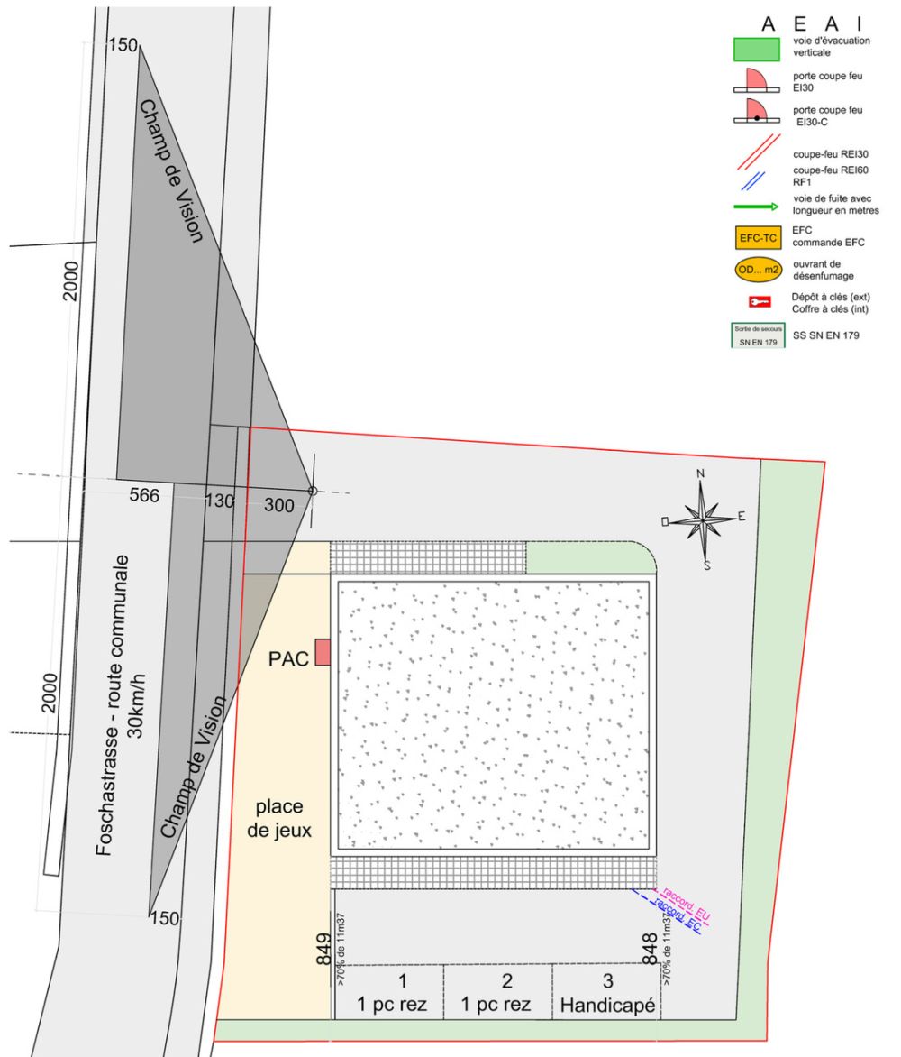 Salgesch immeuble de 8 appartements avec permis de construire en force - Implantation