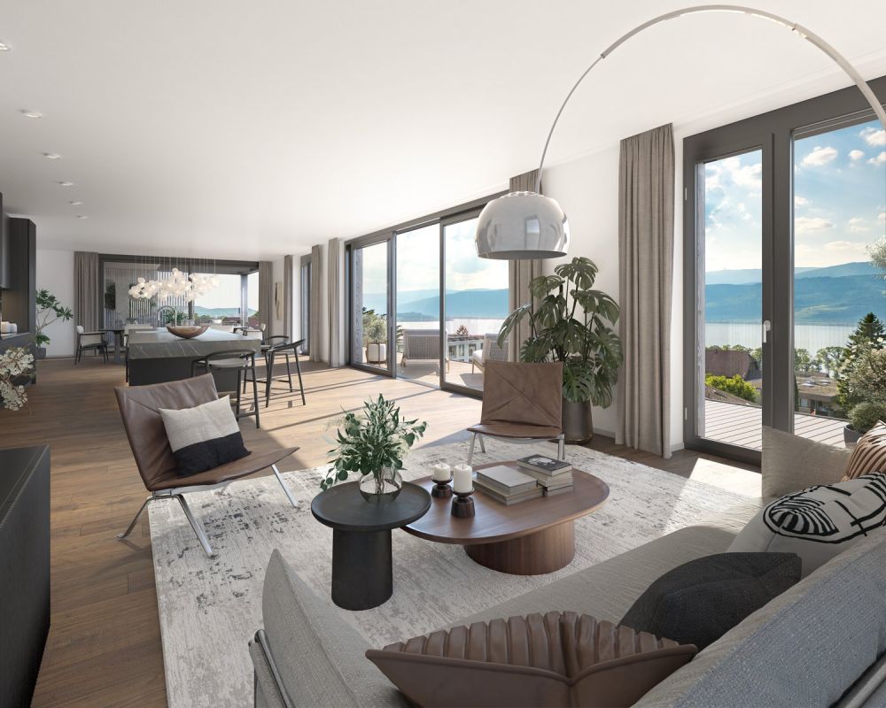 ARCHITEKTONISCHES MEISTERWERK: 5.5 ZIMMER GARTENWOHNUNG MIT HERRLICHR WEITSICHT IN GEROFLINGEN - Bild 2