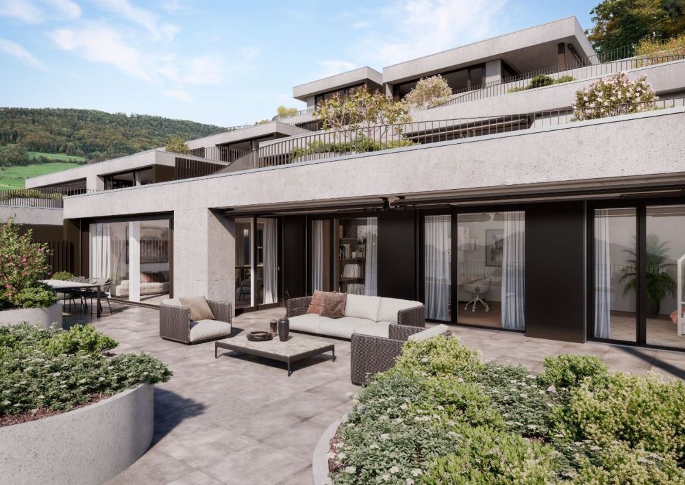 Gartenweg Erlinsbach - Letzte Terrassenwohnung - Visualisierung Terrasse