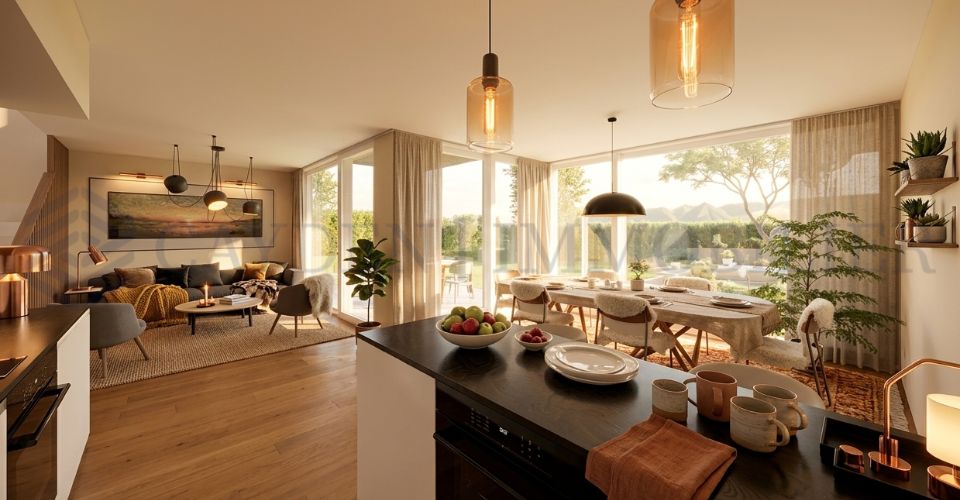 Villa C : Villa neuve contemporaine HPE à Veyrier - Maison 5.5 pièces - image - 1