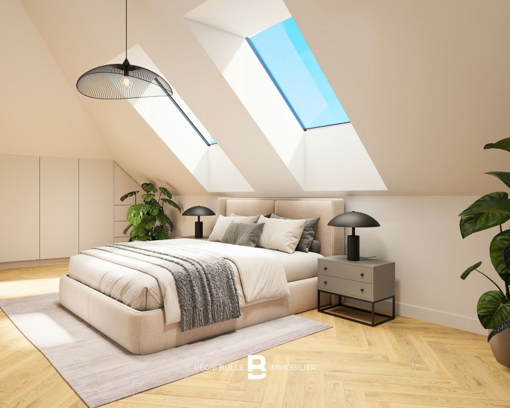 L'Écrin - Magnifique 5.5 pièces à St-Légier - Chambre à coucher Combles