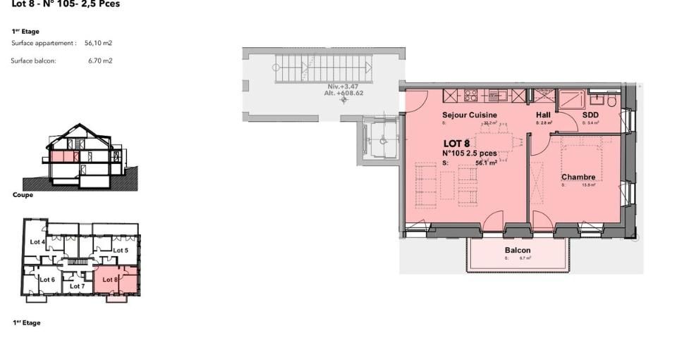 Lot n°8 - Appartement neuf de 2,5p au coeur de Cheseaux-sur-Lausanne - Appartement 2.5 pièces - image - 6