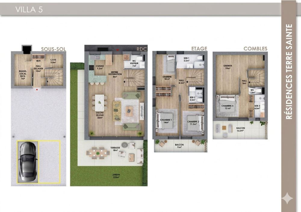 Projet neuf - Villa 5 de 4 chambres avec terrasse et jardin privatif -  Bild 6